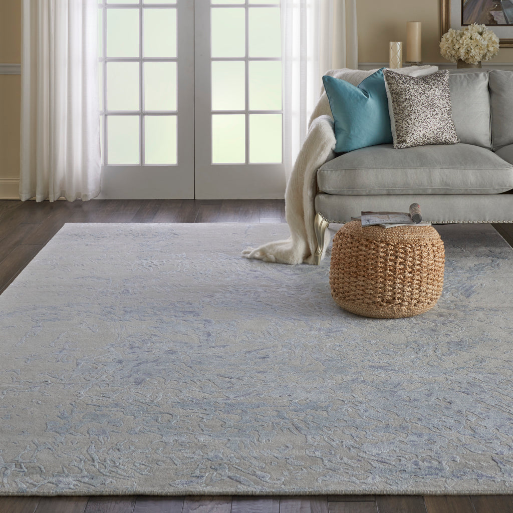nourison silk shadows sha18 grey blue rug