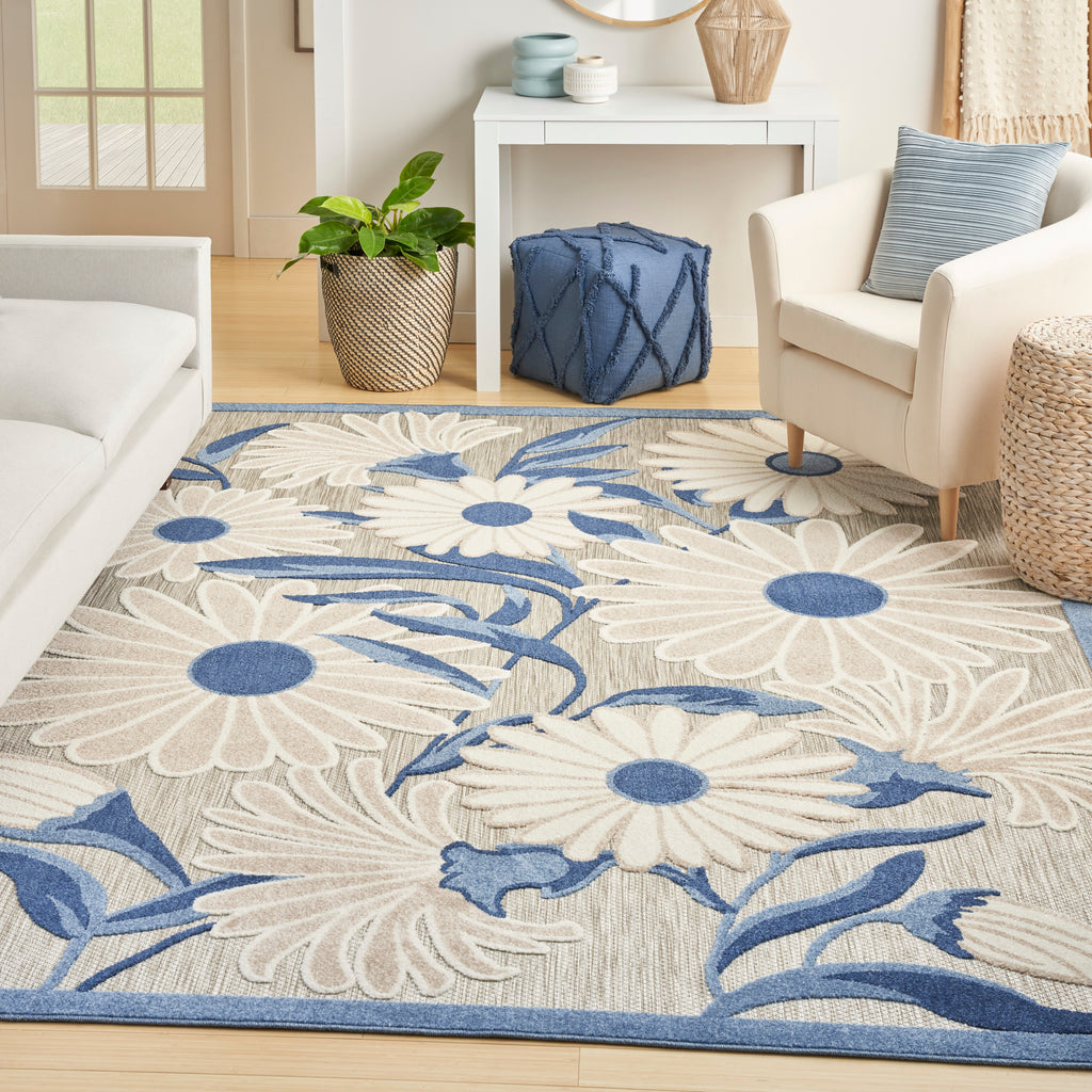 nourison aloha alh33 blue grey rug