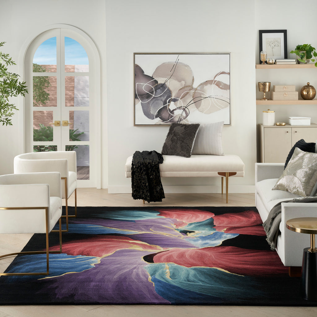 nourison prismatic prs34 black rug