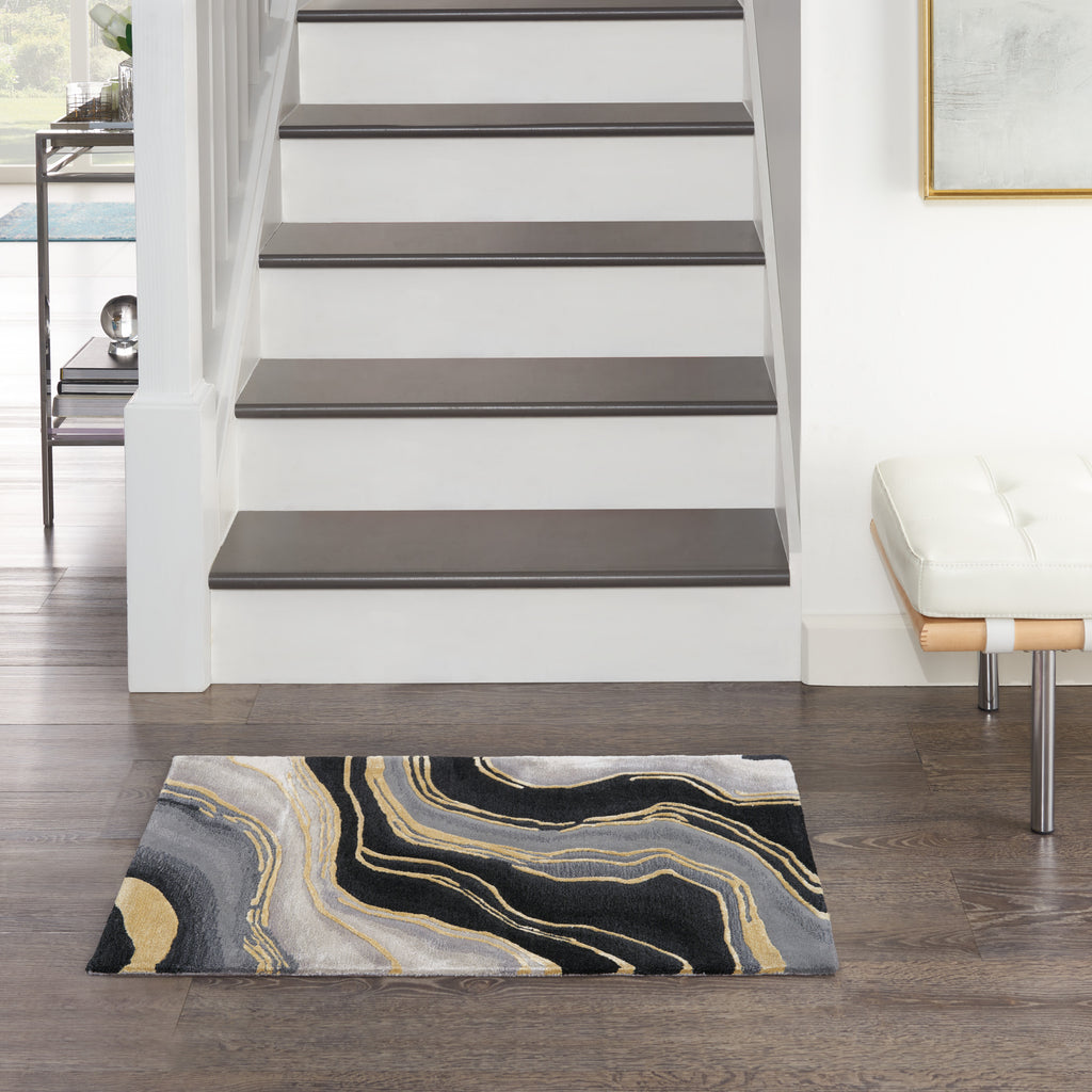 nourison prismatic prs31 charcoal grey rug
