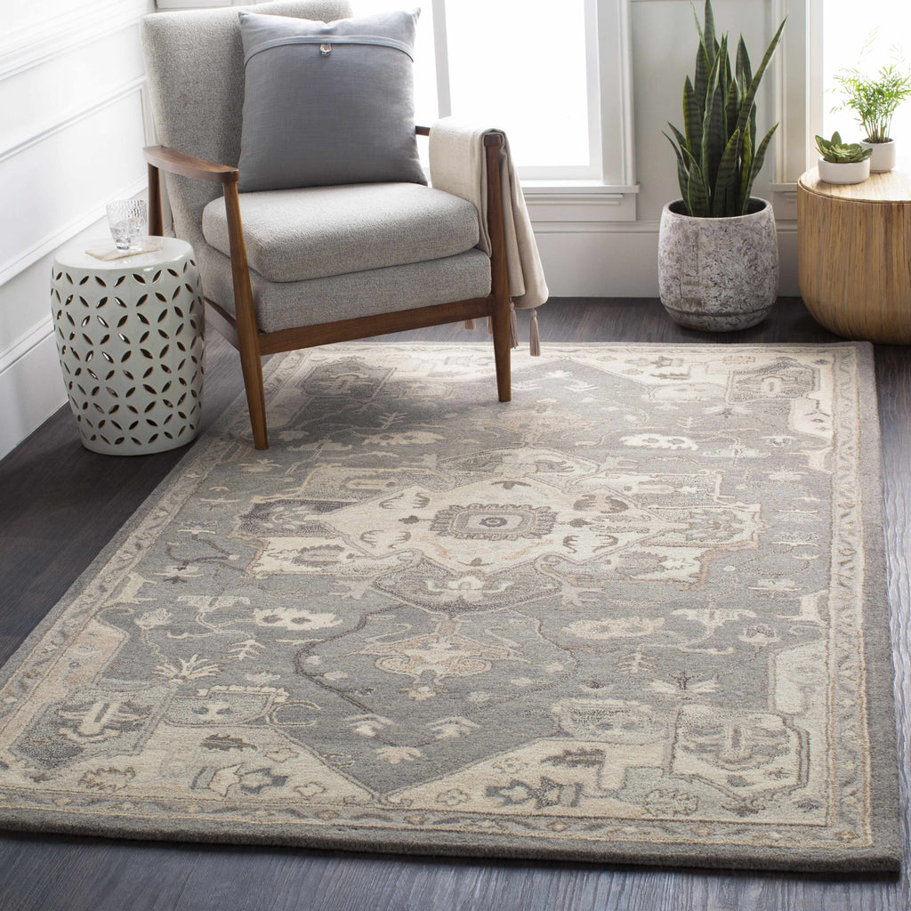 Hauteloom Hamshire HAMSH Charcoal Hand Tufted Wool Rug