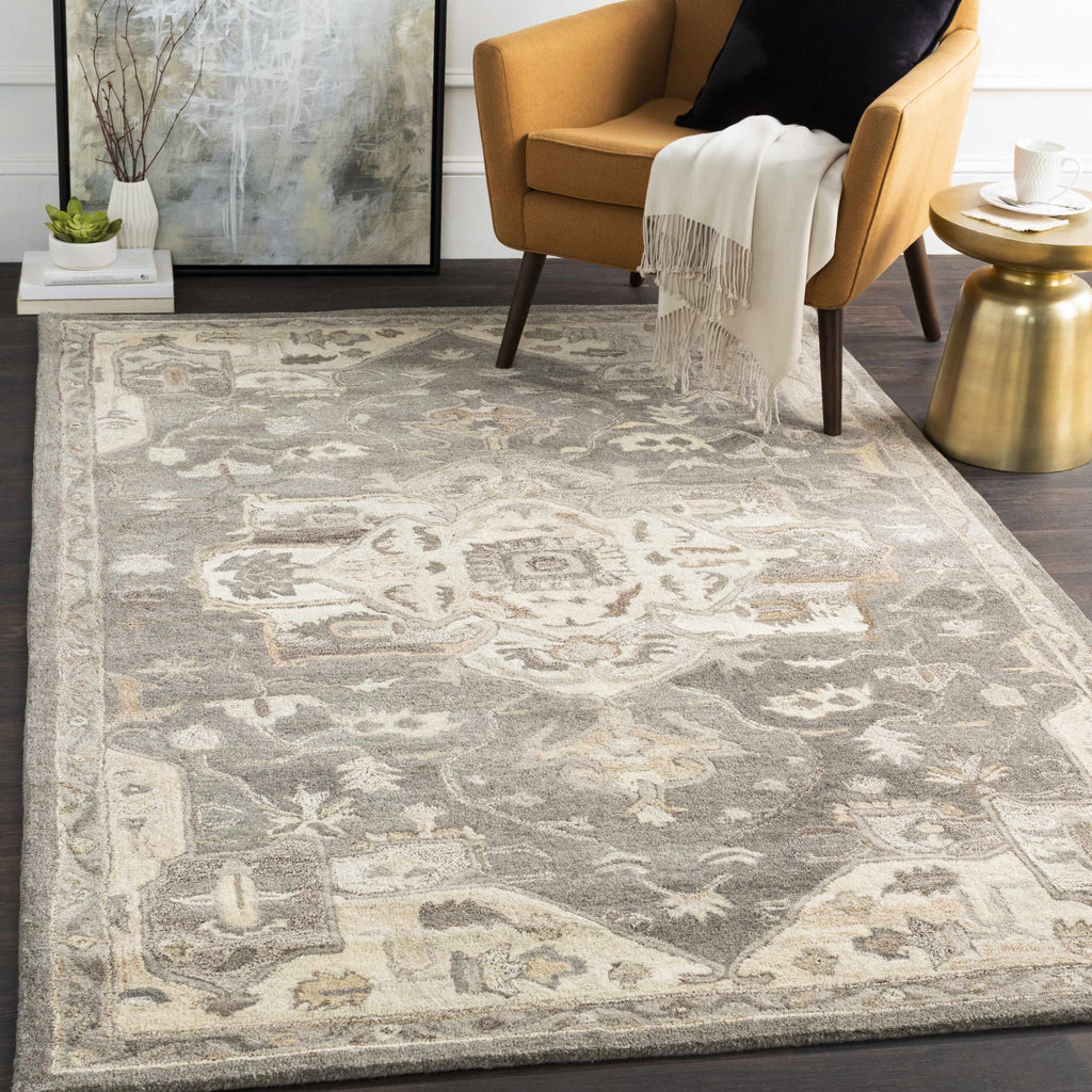 Hauteloom Hamshire HAMSH Charcoal Hand Tufted Wool Rug