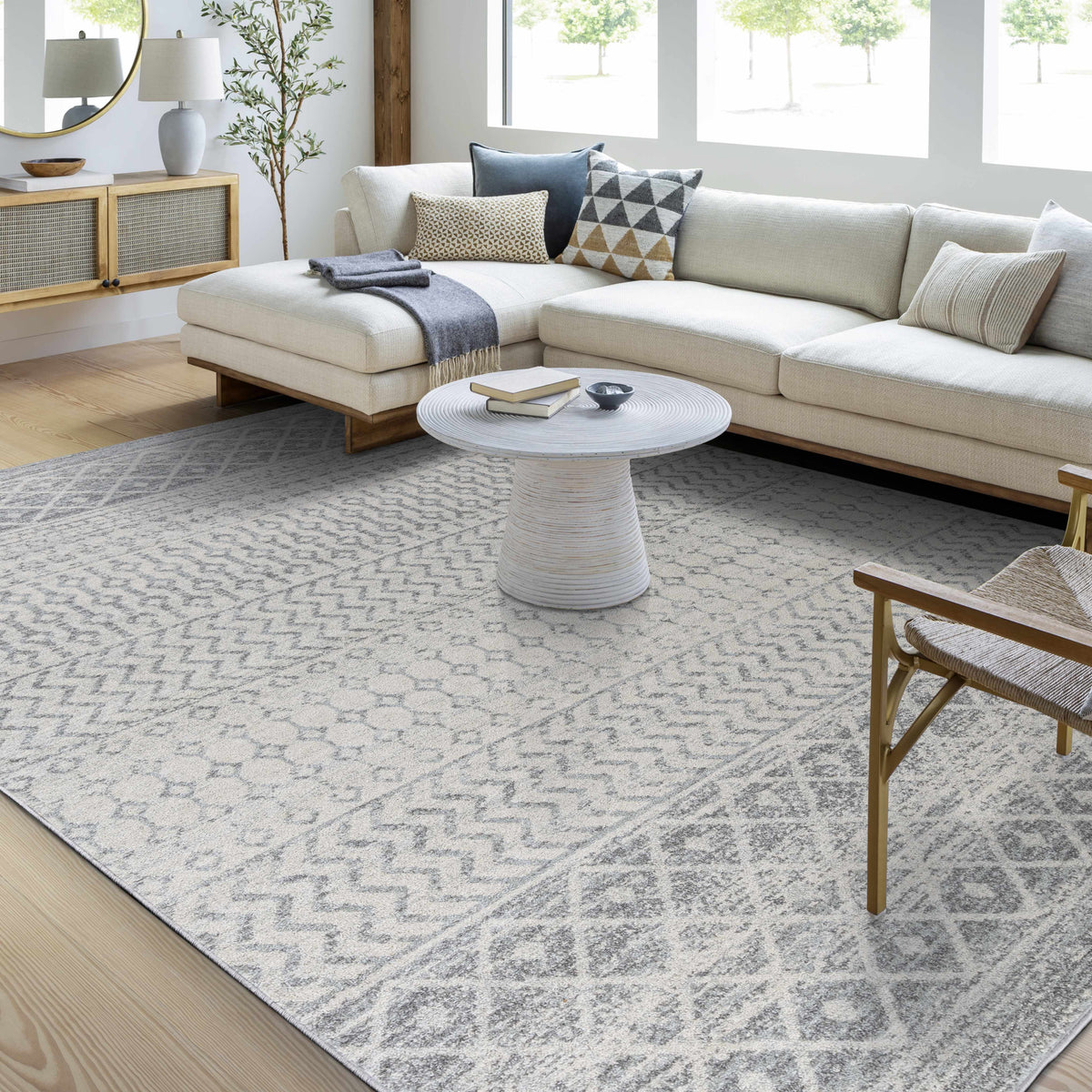 Hauteloom Harput HAR Light Gray Machine Made Polypropylene Rug