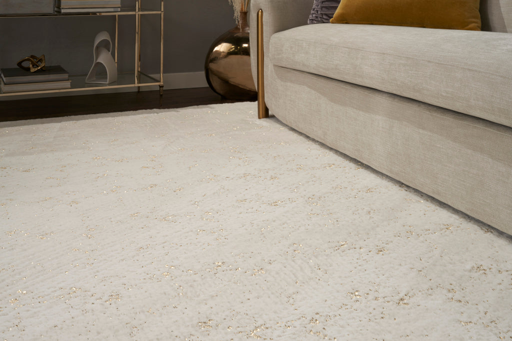 nourison cozy shimmer csh01 ivory gold rug
