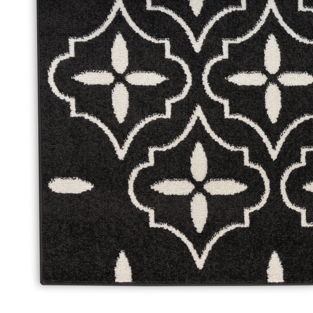 nourison nourison essentials nre04 black ivory rug