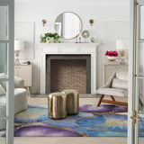 nourison prismatic prs32 blue gold rug
