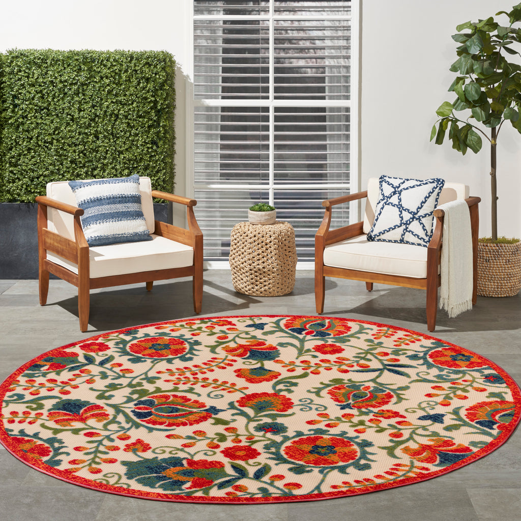nourison aloha alh17 red multicolor rug
