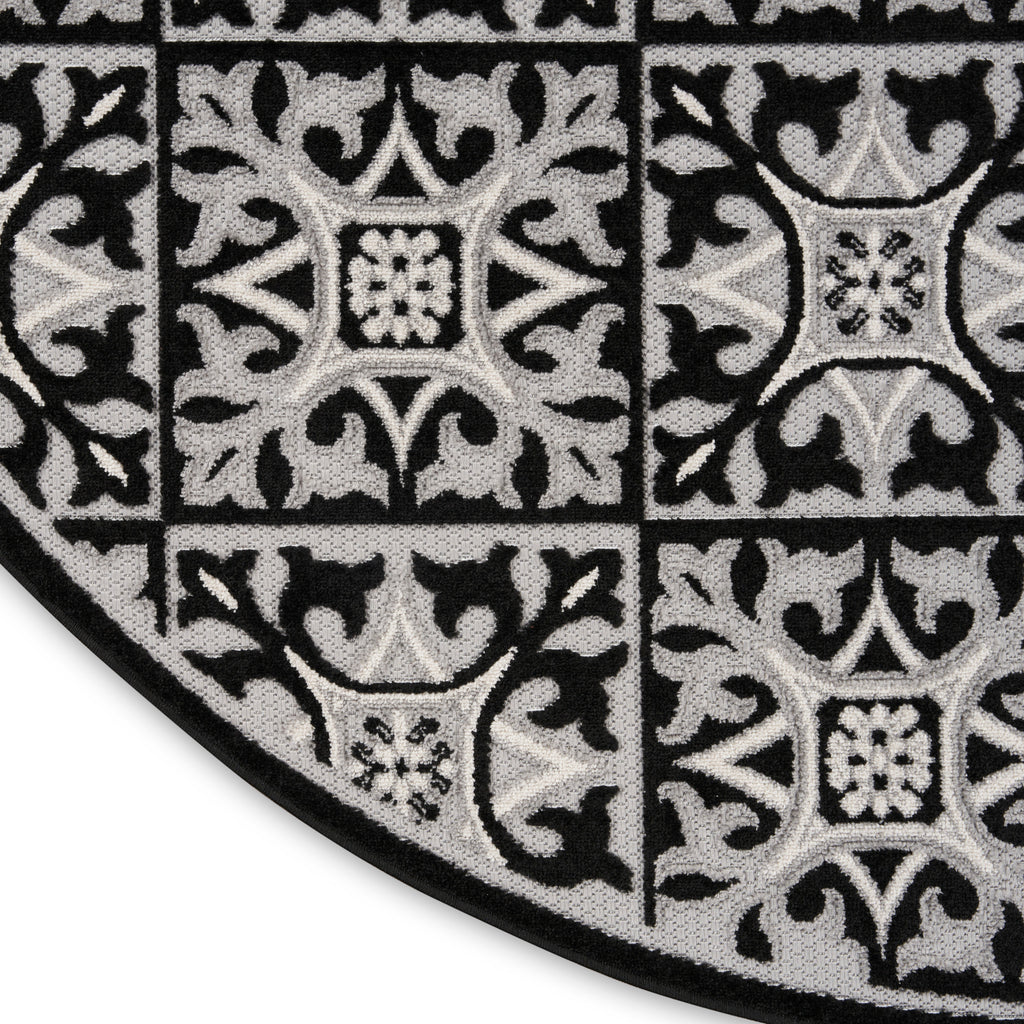 nourison aloha alh34 black white rug