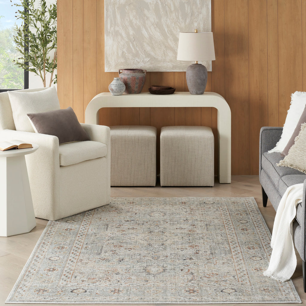 nourison oushak home ous02 light grey rug