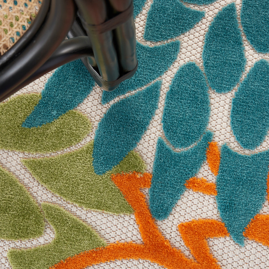 nourison aloha alh05 turquoise multicolor rug