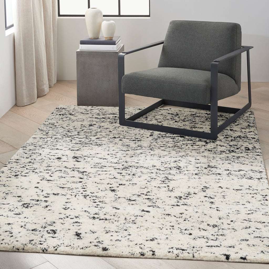 nourison ck042 billows bil01 ivory black rug