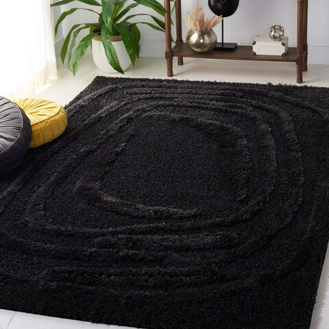 safavieh clearance hi lo shag hls214z black rug