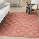 nourison easy care nes01 coral orange rug