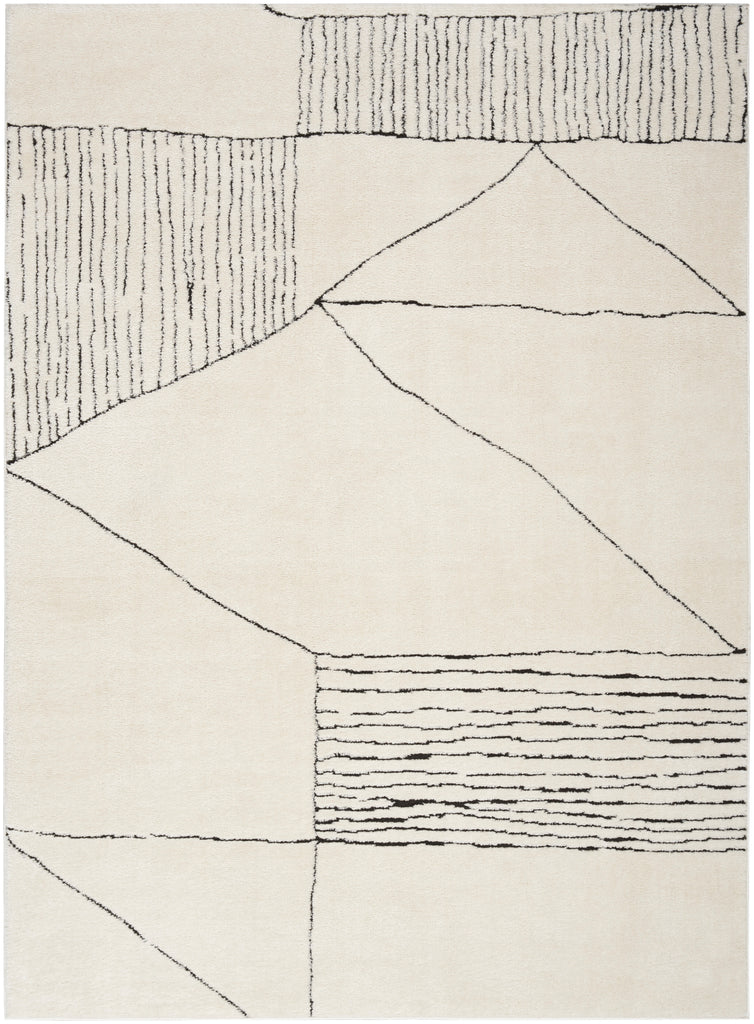 nourison modern comfort mnc02 ivory black rug