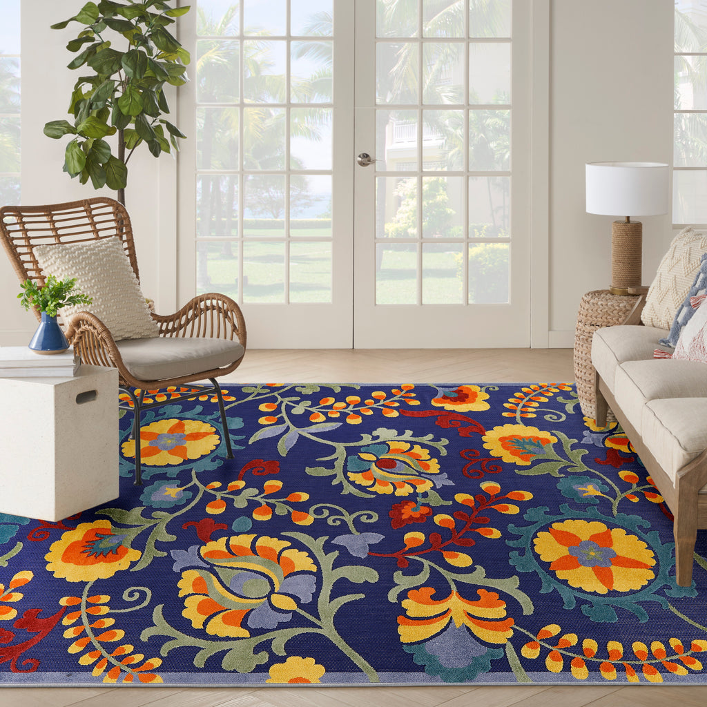 nourison aloha alh17 navy multicolor rug