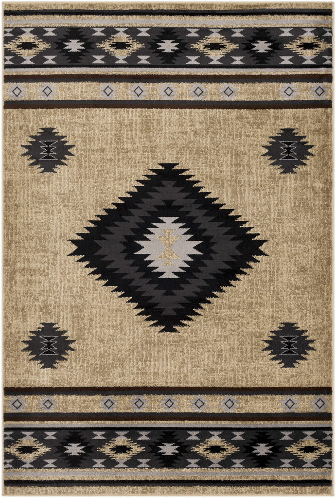 Hauteloom Hoylake HOYL Black Machine Made Polypropylene Rug