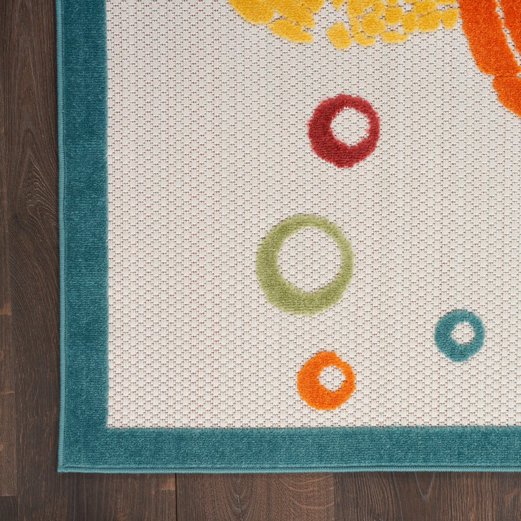 nourison aloha alh27 teal multi rug