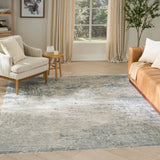 nourison envy evv01 blue silver rug