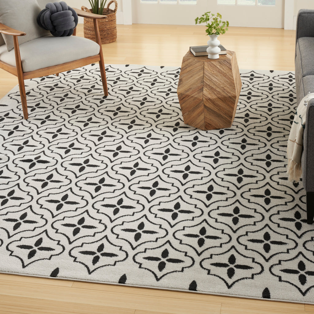 nourison nourison essentials nre04 ivory black rug