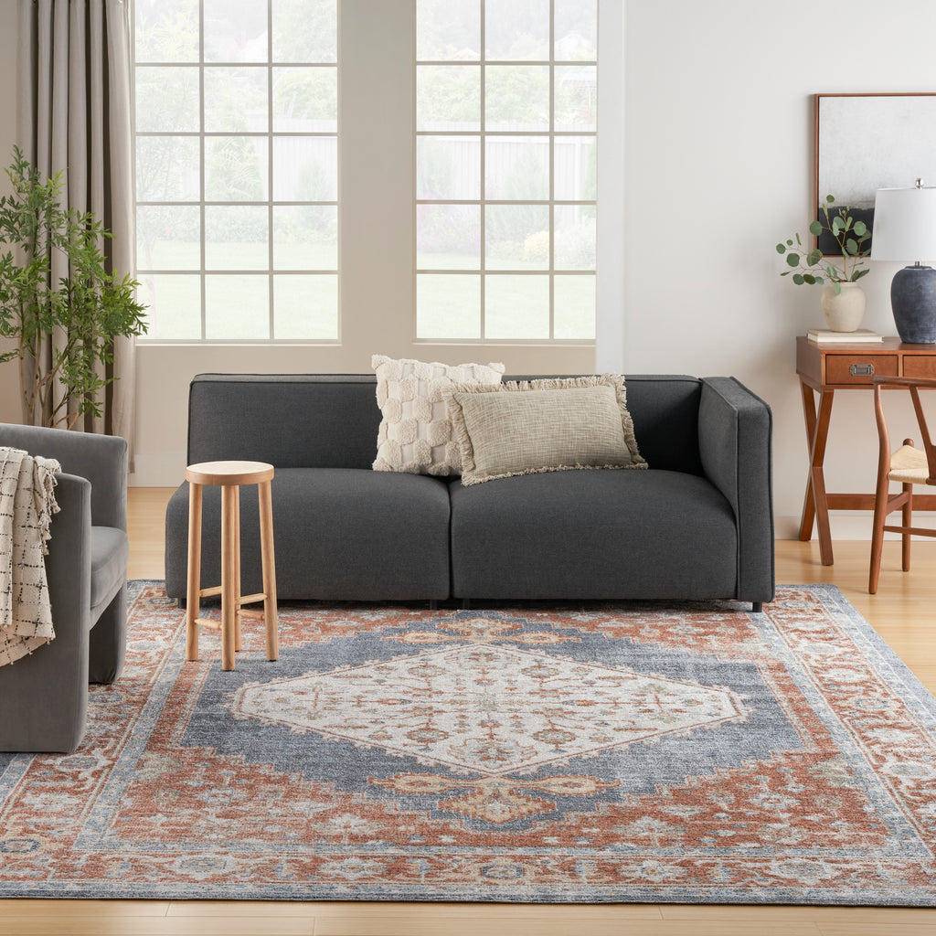 nourison astra machine washable asw11 denim multicolor rug