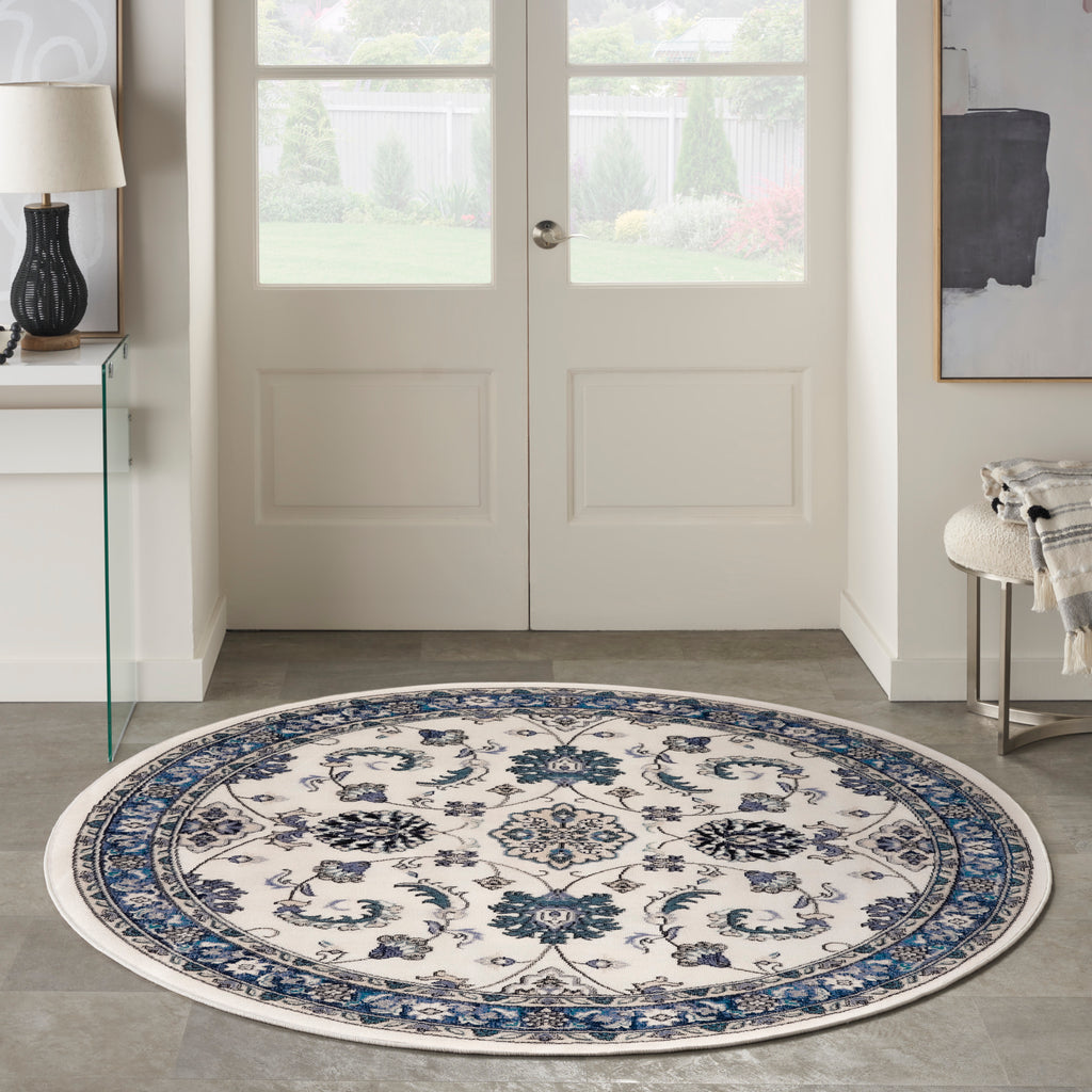 nourison nourison essentials nre05 ivory blue rug