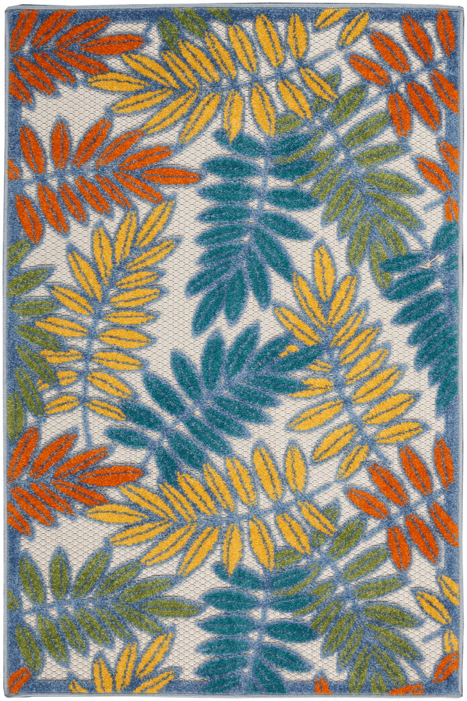 nourison aloha alh18 ivory multi rug