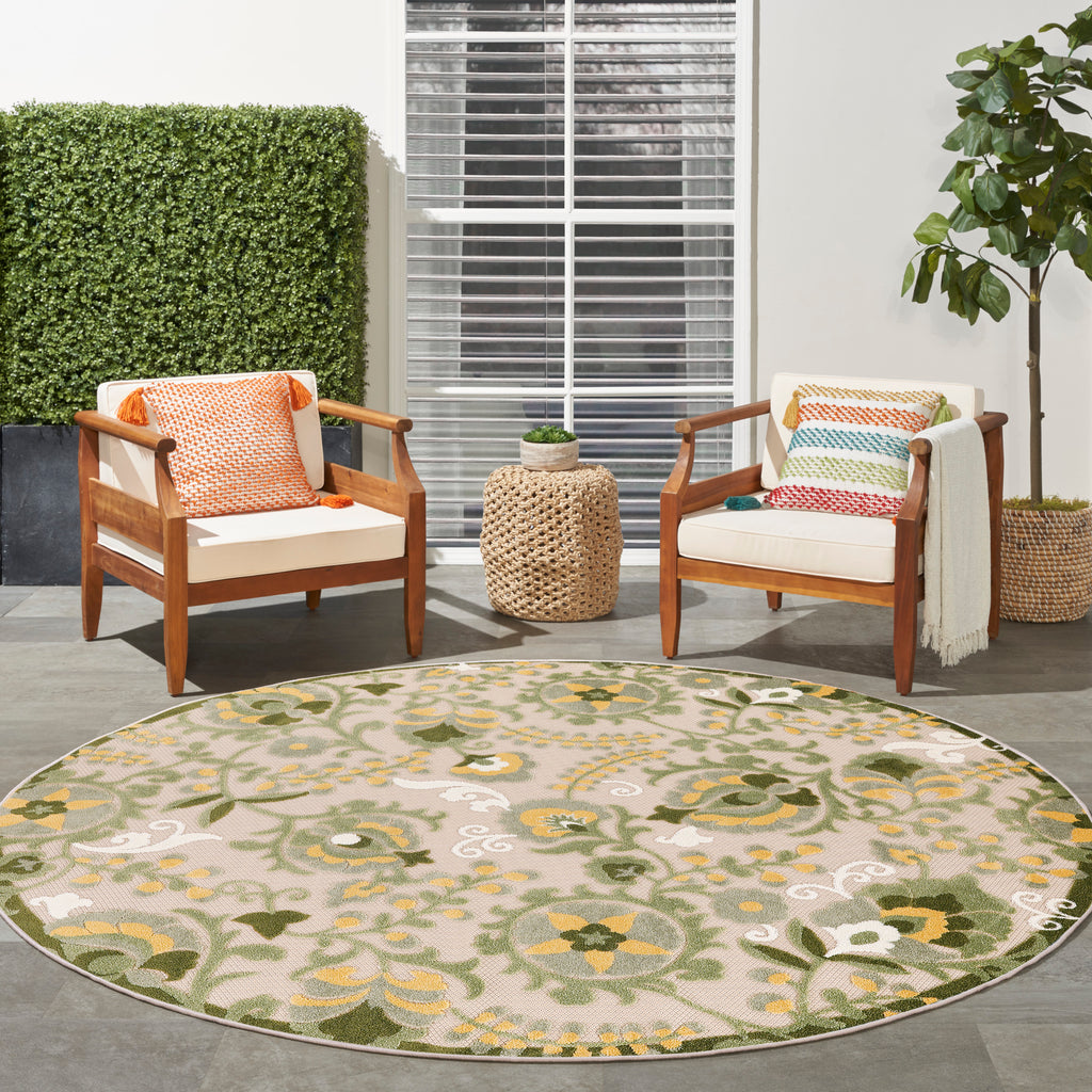 nourison aloha alh17 ivory green rug