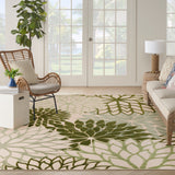 nourison aloha alh05 ivory green rug