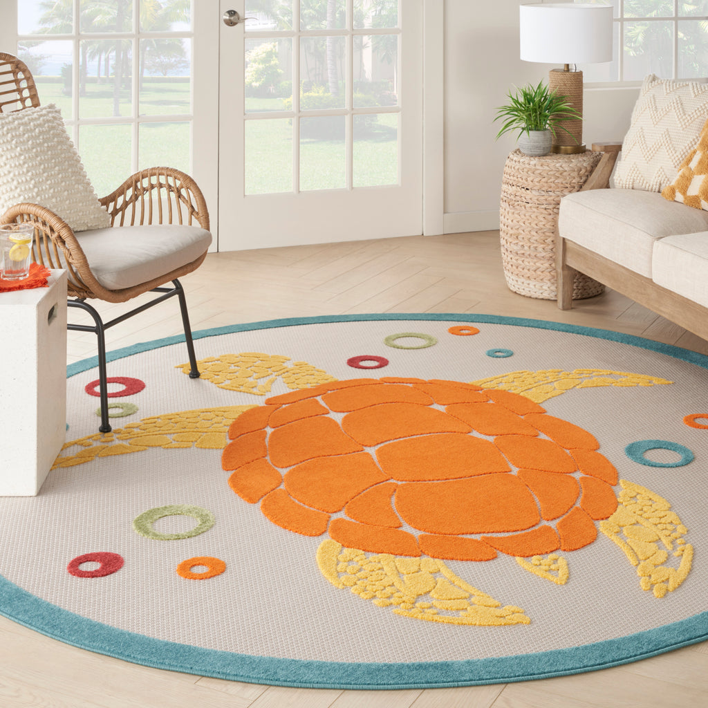 nourison aloha alh27 teal multi rug