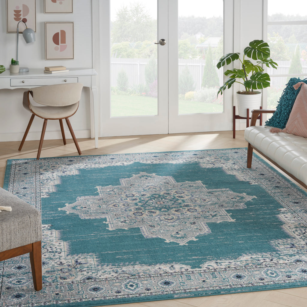 nourison passion psn03 turquoise grey rug