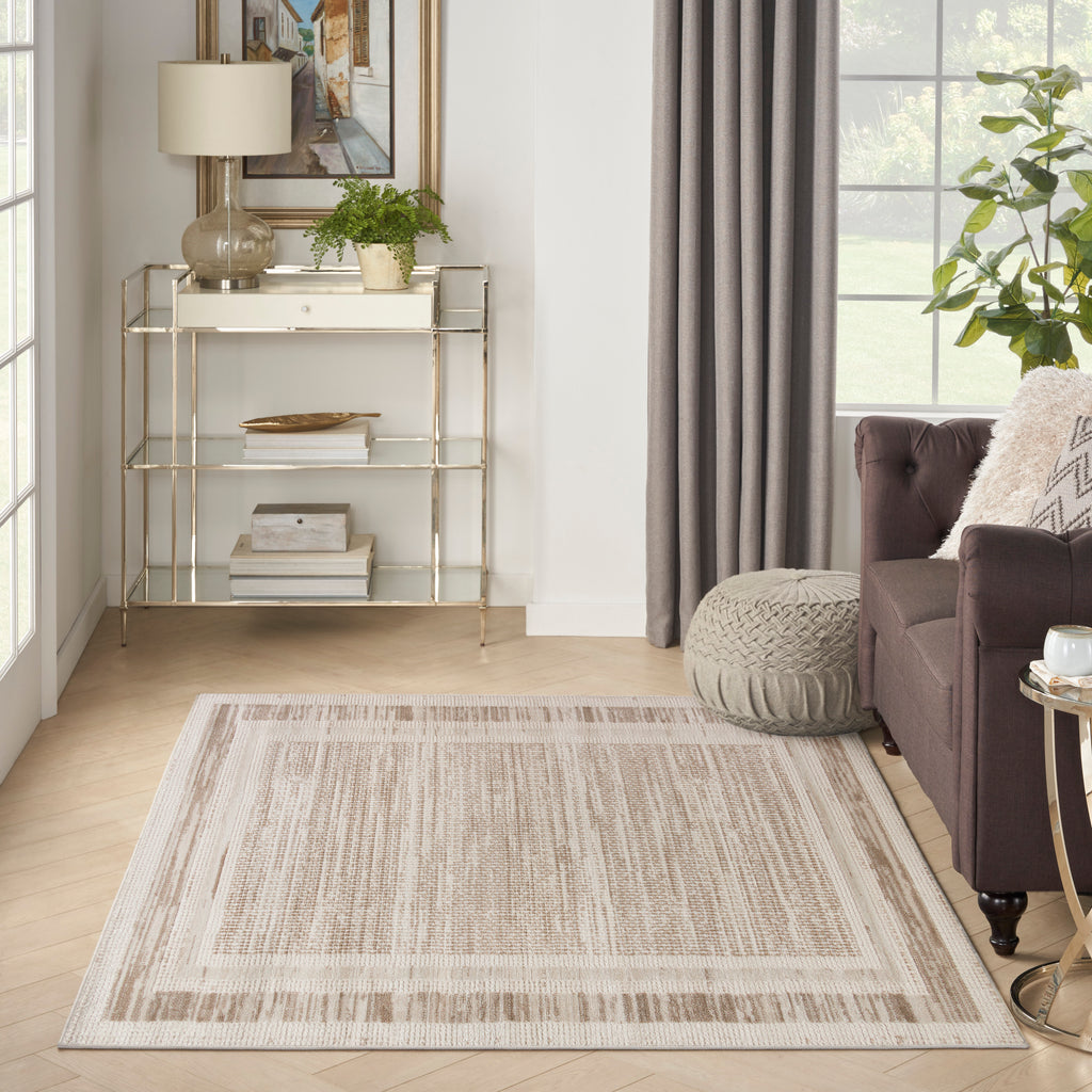 nourison serenity home srh07 mocha ivory rug