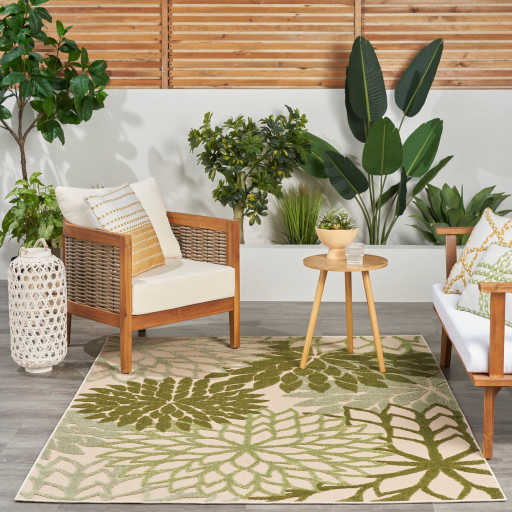nourison aloha alh05 ivory green rug