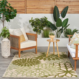 nourison aloha alh05 ivory green rug
