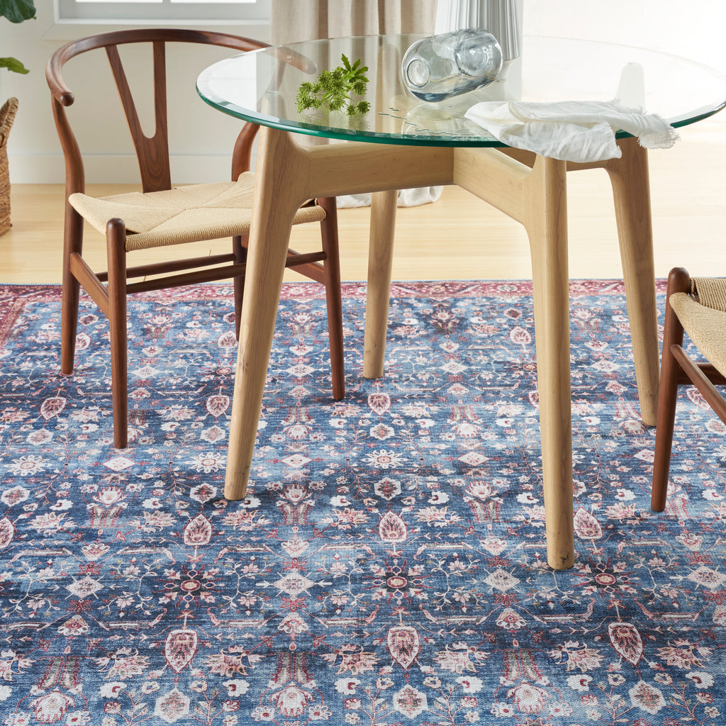 nourison grand washables grw06 blue brick rug