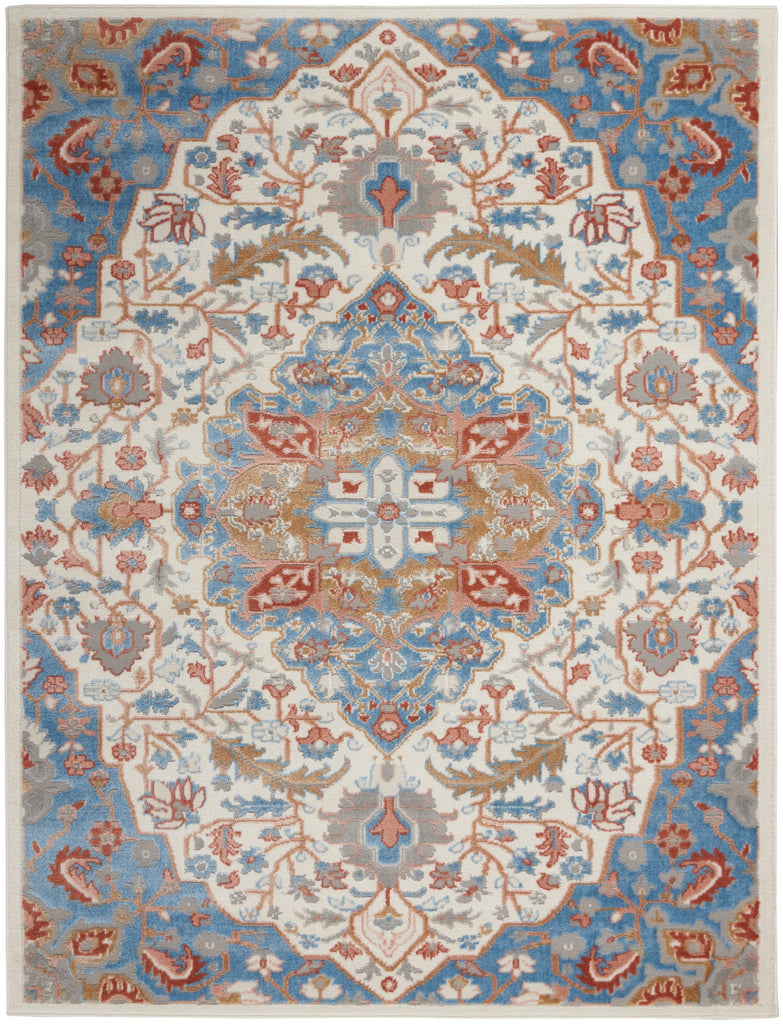 nourison elation etn09 ivory blue rug