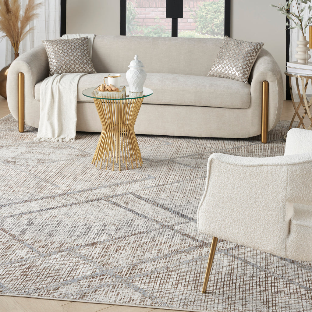nourison iliana ili03 grey mocha rug