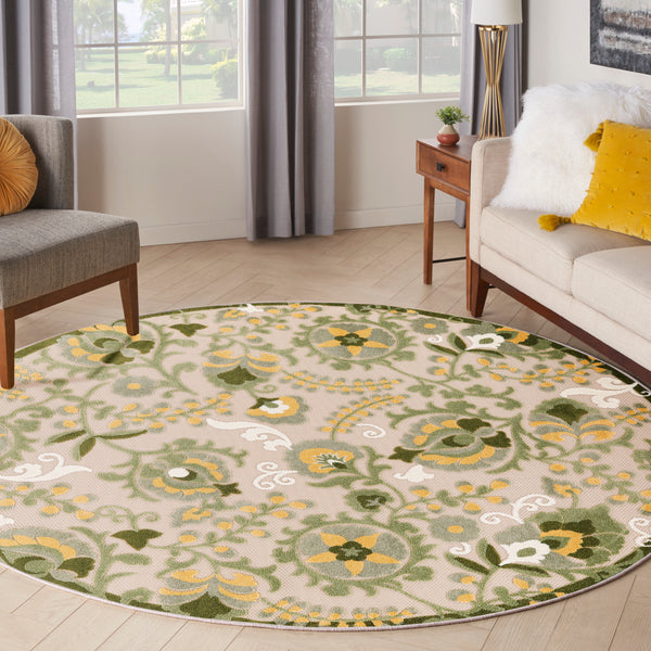 nourison aloha alh17 ivory green rug