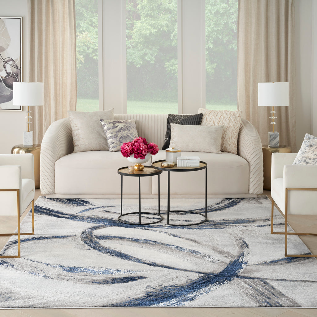 nourison brushstrokes bsk02 grey navy rug