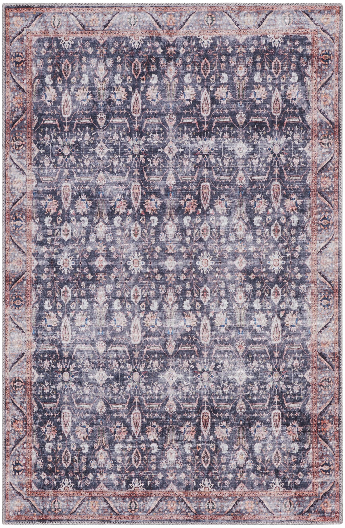 nourison grand washables grw06 navy ivory rug