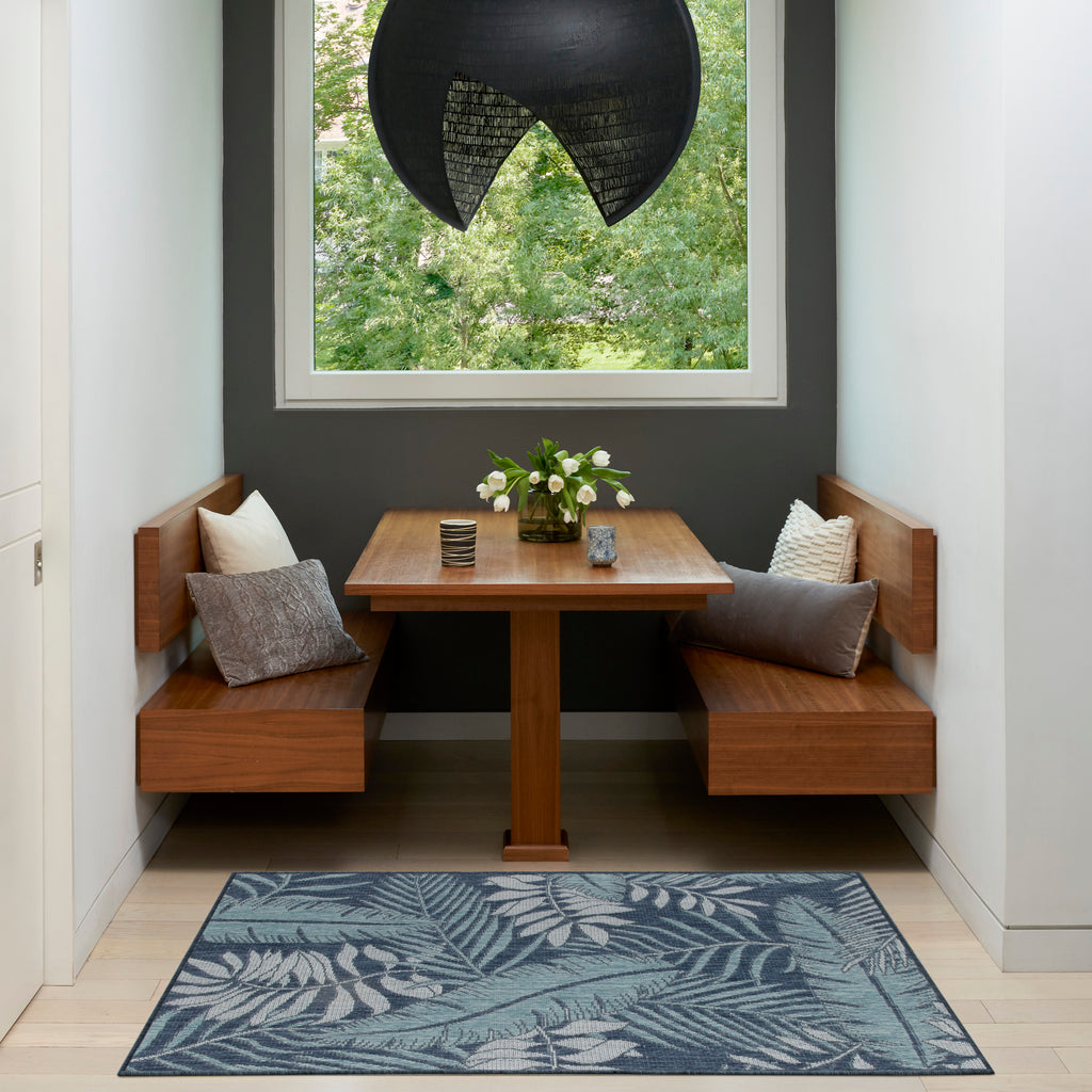 nourison garden oasis goa02 navy rug