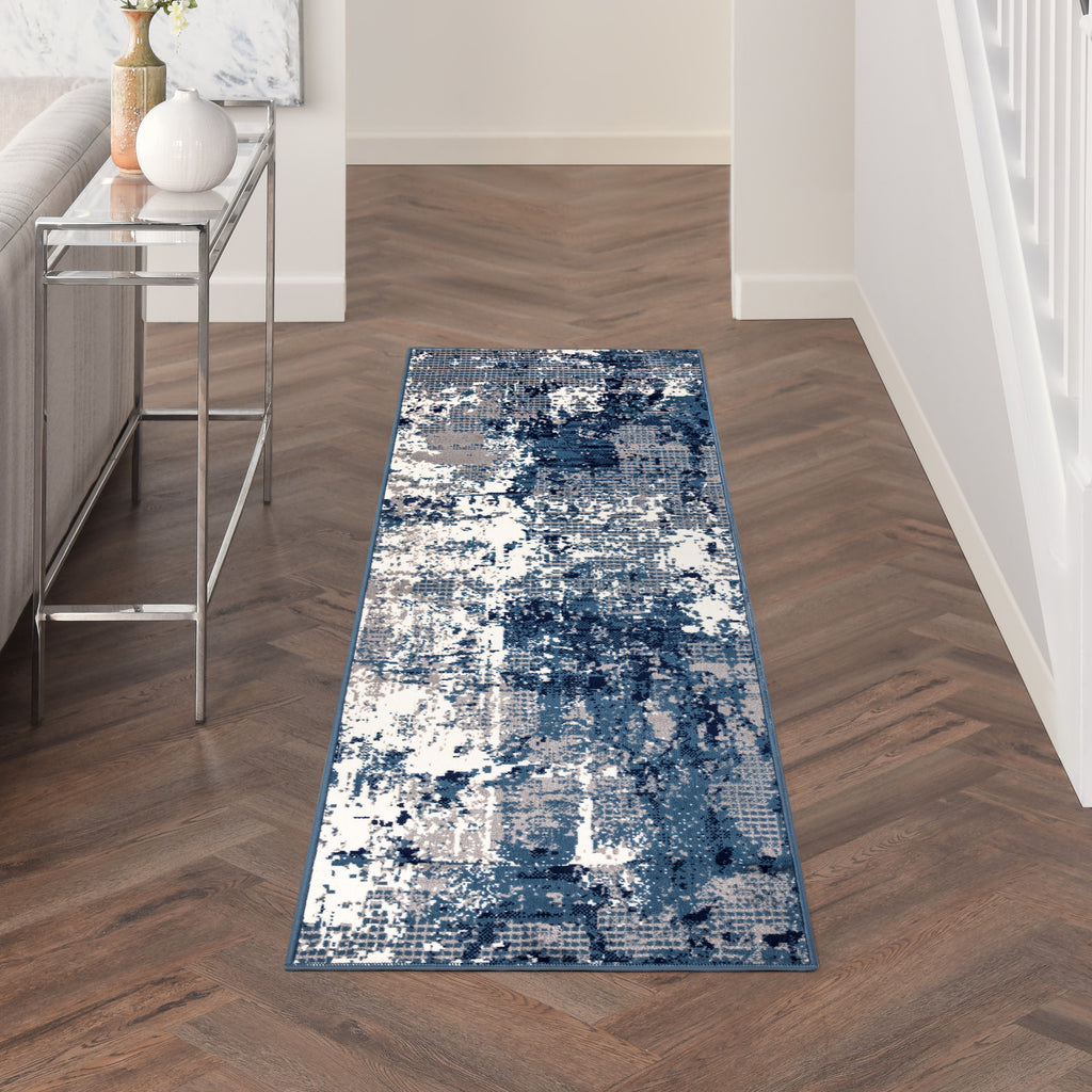 nourison grafix grf38 navy blue rug