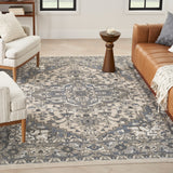 nourison quarry qua05 ivory blue rug