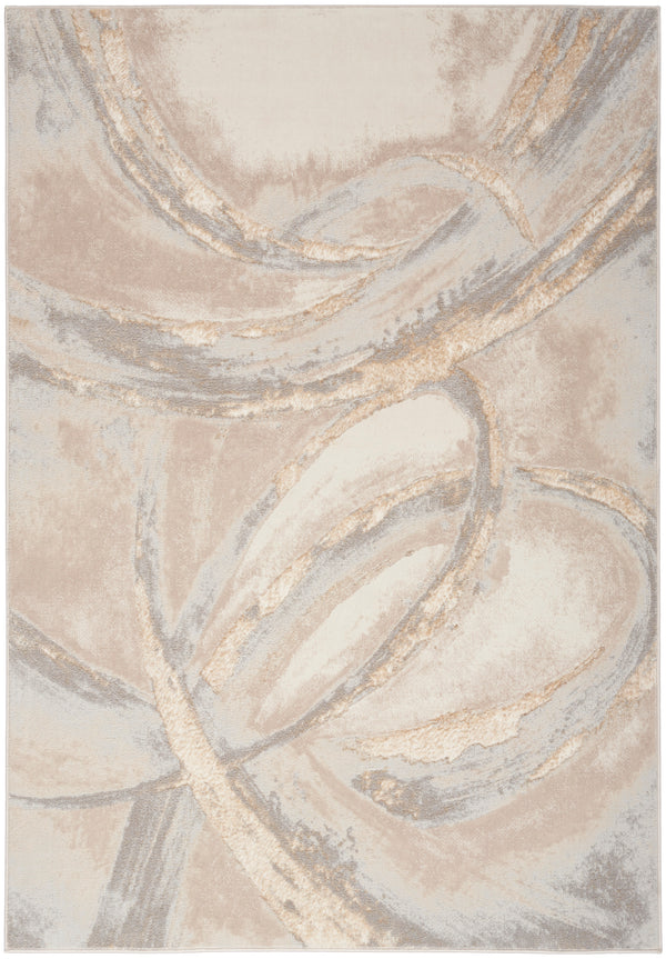 nourison brushstrokes bsk01 beige grey rug