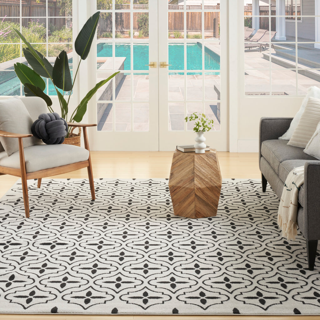 nourison nourison essentials nre04 ivory black rug