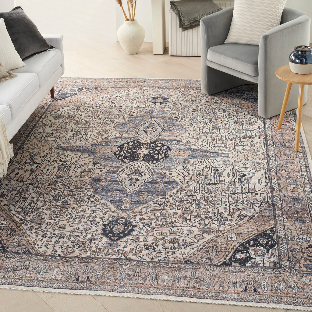 nourison grand washables grw05 ivory blue rug