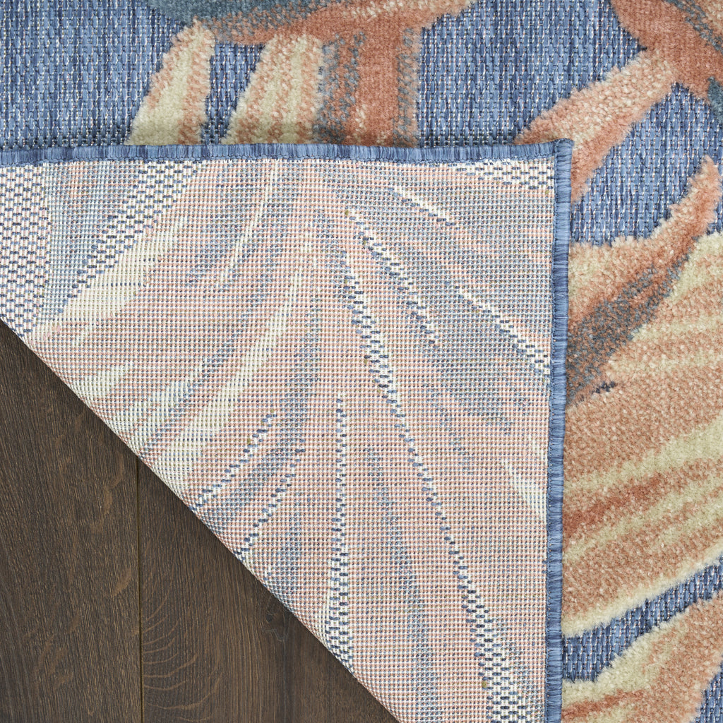nourison aloha alh43 blue rose rug
