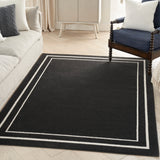 nourison nourison essentials nre02 black ivory rug
