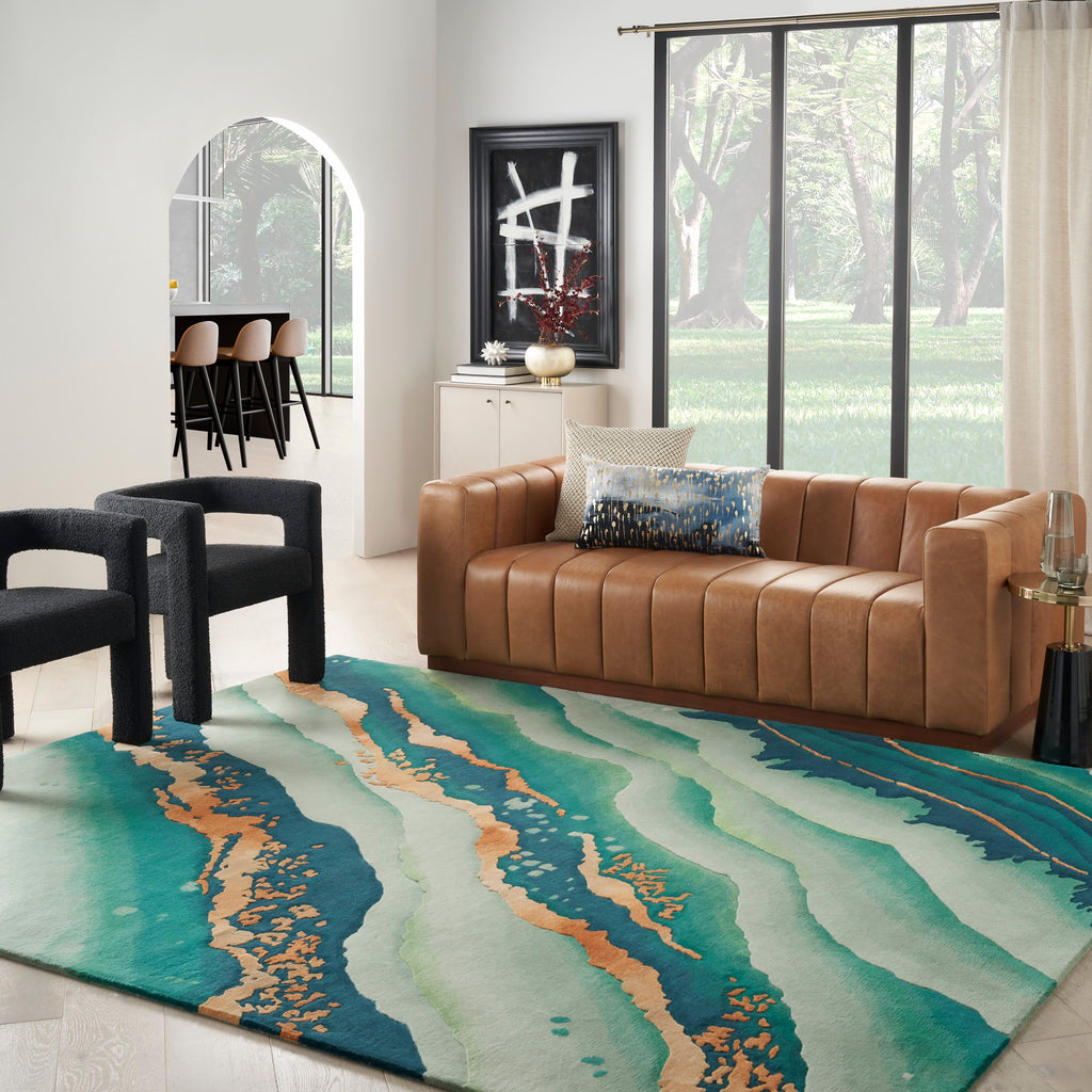 nourison prismatic prs30 emerald rug