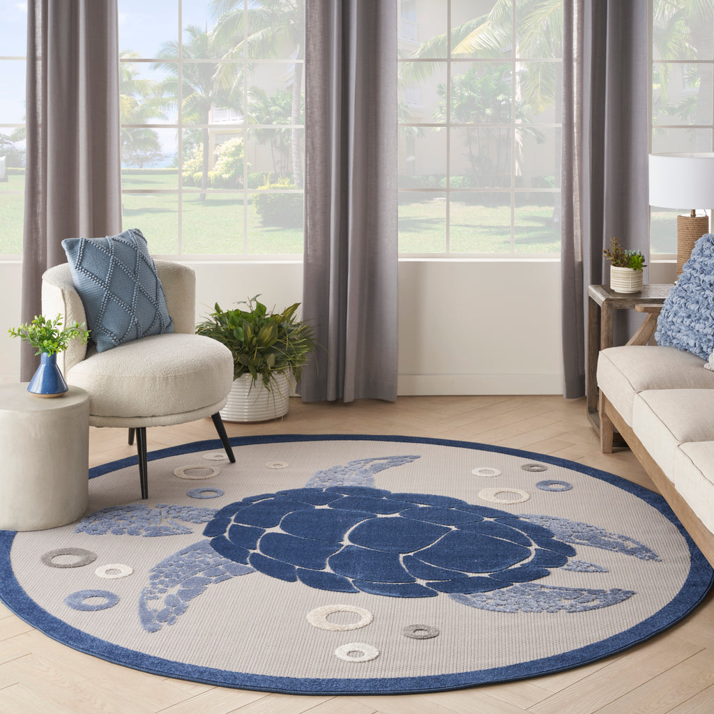 nourison aloha alh27 navy blue rug