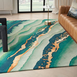 nourison prismatic prs30 emerald rug